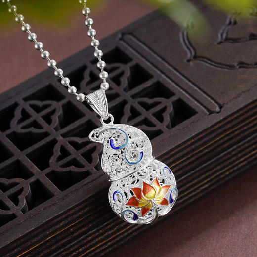 子佩集S990银【江涵秋影】套链项链【MXDZ008】纯银珐琅彩2509 商品图0