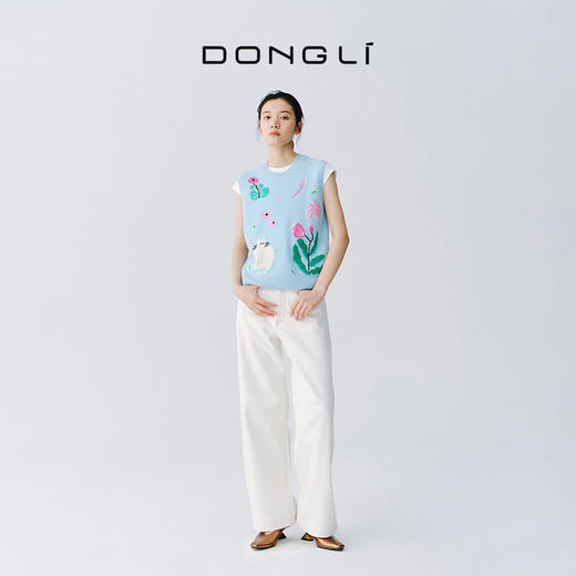 东黎 • 万物复苏  猫猫花园 山羊绒女士春季手绣钉珠马甲 6224 商品图2