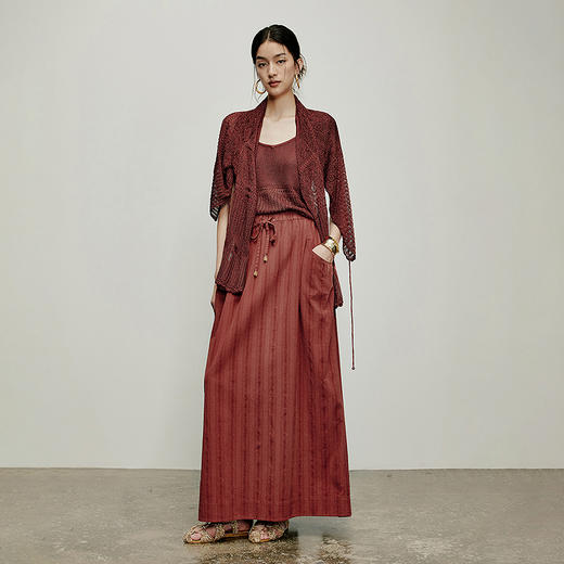 【林栖设计小店】手工系带|多色镂空肌理2026夏新款毛织外套针织两件套1962165 商品图9