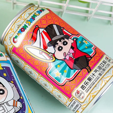 蜡笔小新芭乐果汁气泡饮料330ml 商品图2