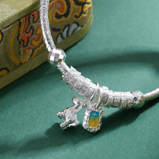 子佩集【马上幸福】S999银童镯【YHSZ0139】儿童珐琅彩平安儿童2509 商品图6