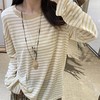 人手B入！ into天丝亚麻条纹   刘雯同款罩衫 康宝莱纱线  舒爽不粘腻   透气针织长袖T恤 商品缩略图0