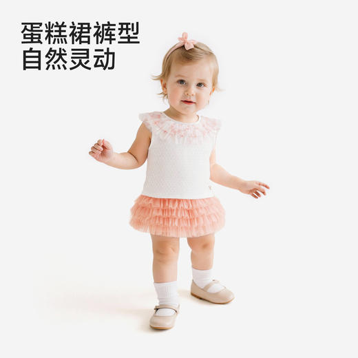 英氏儿童套装夏季女童背心裤子透气纯棉碎花短裤小宝宝衣服外出 商品图4