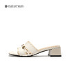 【上新】natursun夏季粗跟一字拖2026新款外穿女法式复古风方头休闲凉拖鞋N26363903 商品缩略图2