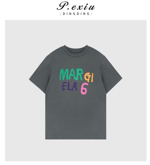 03-3潘依绣丁丁宠粉美式彩绘字母印花廓形休闲短袖T恤 W-61925 商品图0
