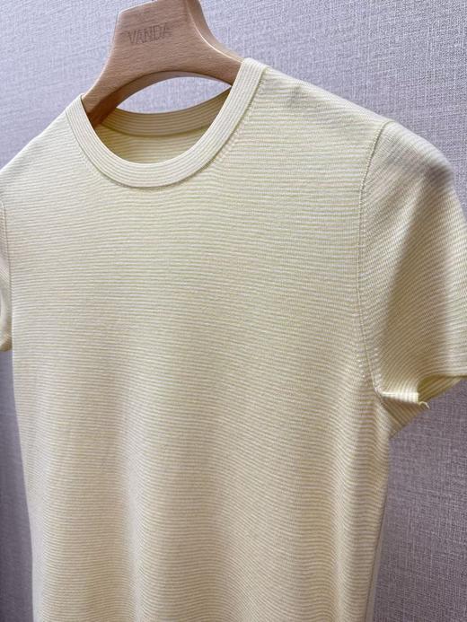 圆领条纹羊毛短袖 商品图13