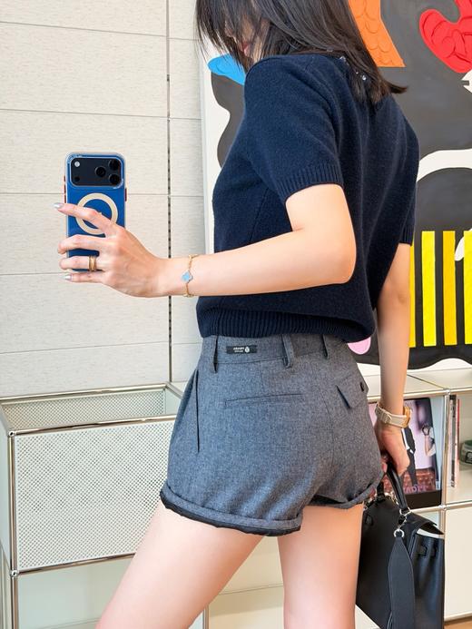 普拉达 最新款灰色扭扭短裤 商品图1