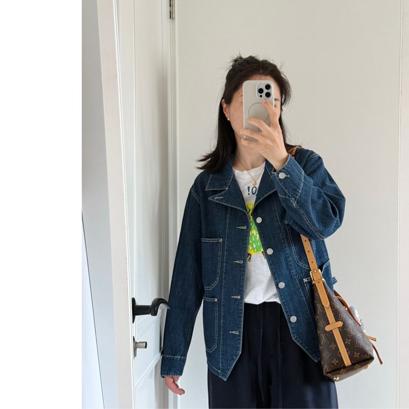 45R翻驳领多口袋水洗牛仔外套【包邮+三天无理由退换】