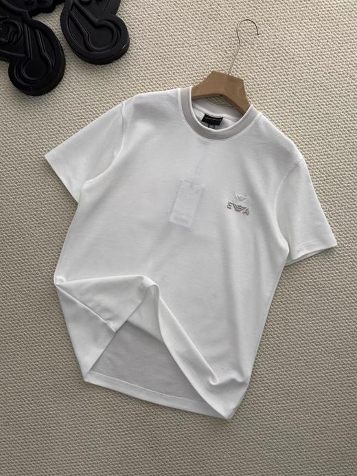 F0318125新款情侣款珠地纯棉时尚百搭圆领刺绣短袖薄T恤 商品图5