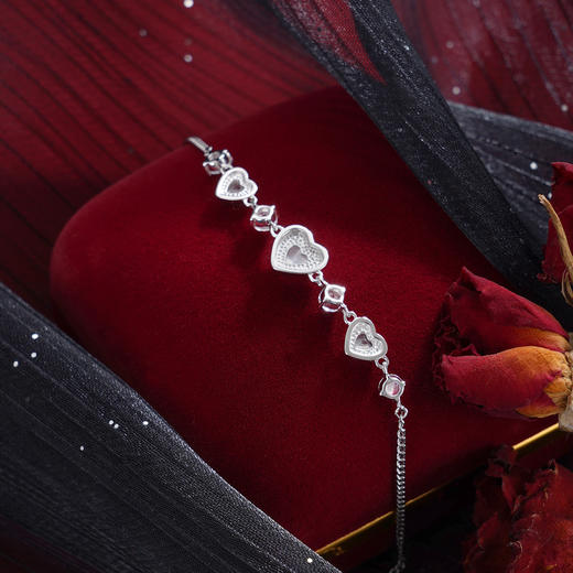 子佩集【心心相映】S925银手链【SL070461】时尚猫眼石爱心2509 商品图6