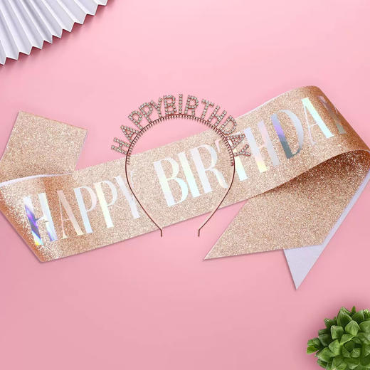 生日发箍肩带发箍皇冠派对生日头箍 商品图0