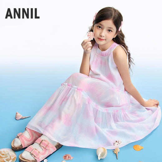 女童无袖连衣裙夏季新款安奈儿童装EG623551 商品图0
