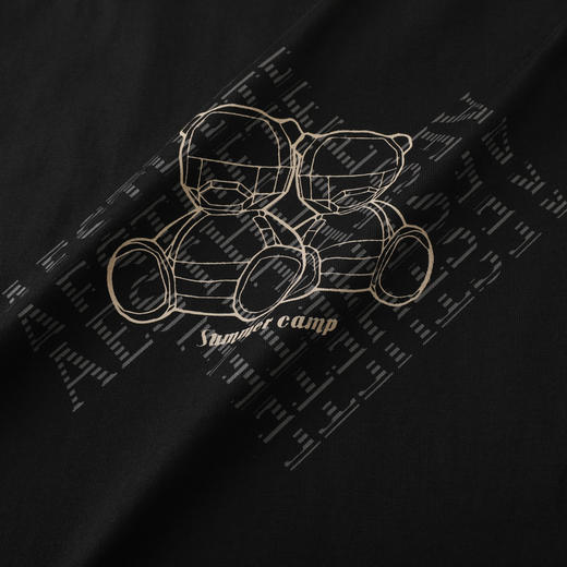 GXG男装【100%棉】26夏季斜纹理机器熊卡通潮流男式圆领短袖T恤K&C 商品图3