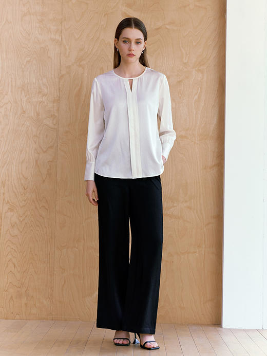 【桑蚕丝套头衬衫】26年春夏女士90桑蚕丝薄款直筒真丝上衣 商品图2