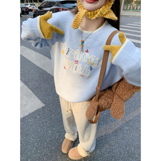 <曾小咸推荐>3.20现货秒杀 ！微信超特价！韩系字母刺绣毛衣 日常209.99 立减120 秒杀89.99！！ 商品图2