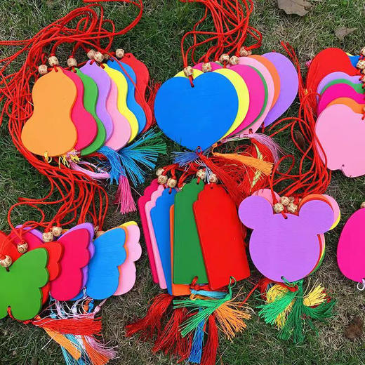 DIY手工材料彩色木质许愿牌 商品图2