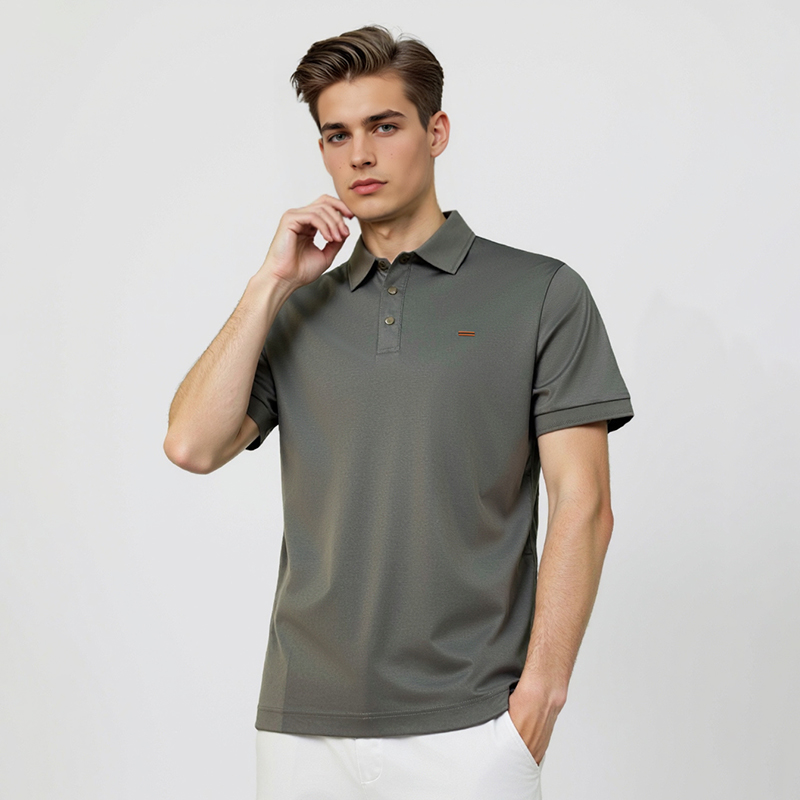 质感舒适男装夏季新款纯色优质面料短袖翻领男士上衣   XLM-CM8687161