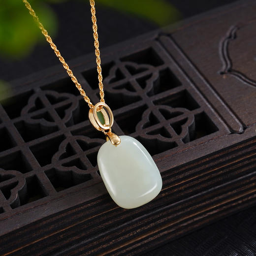 子佩集S925【白茶清欢】套链项链【DZ05154】纯银古法银和田玉2509 商品图5