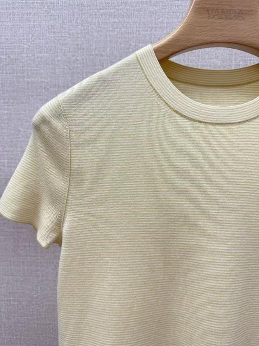 圆领条纹羊毛短袖 商品图12