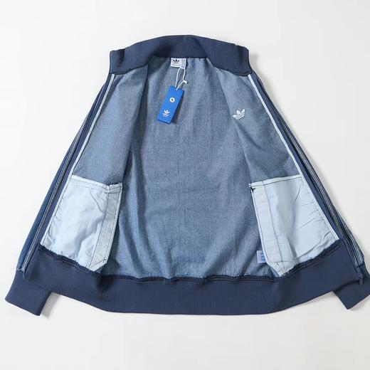 F031869复古做旧老钱风男女同款拉链立领宽松舒适牛仔外套 商品图2