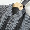 F031842春秋新款男士灯芯绒复古纯色宽松条纹衬衫上衣 商品缩略图10