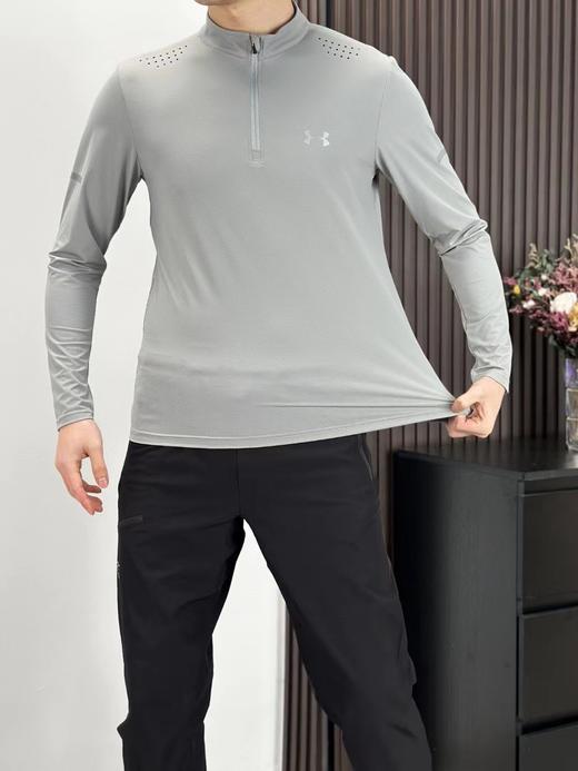 F031854春季跑步运动速干透气紧身立领开链长袖T恤 商品图14