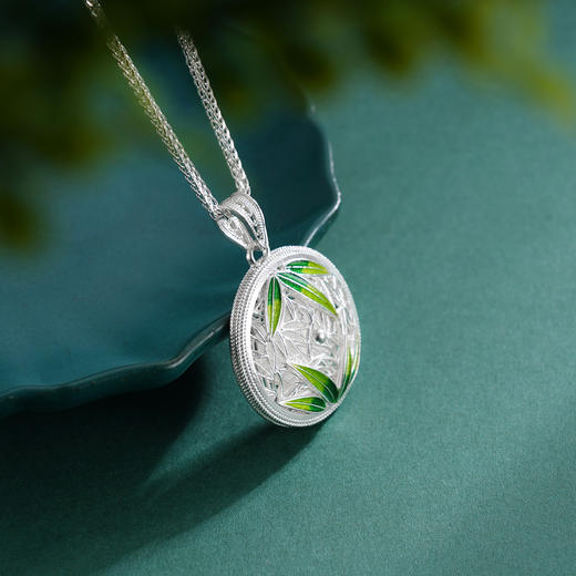 子佩集S990银【熊猫趴趴】双面套链项链【DSDZ003】大师工坊原创作品花丝珐琅彩2509 商品图3