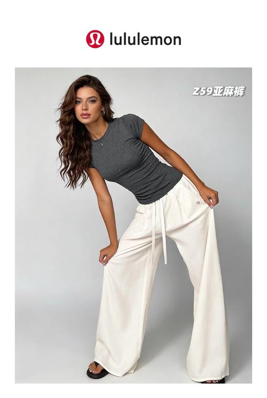 F0318130春夏新款女士高腰天丝亚麻弯刀裤遮肉显瘦休闲裤 商品图12