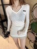 女款丝质羊毛v领打底衫he017 商品缩略图3