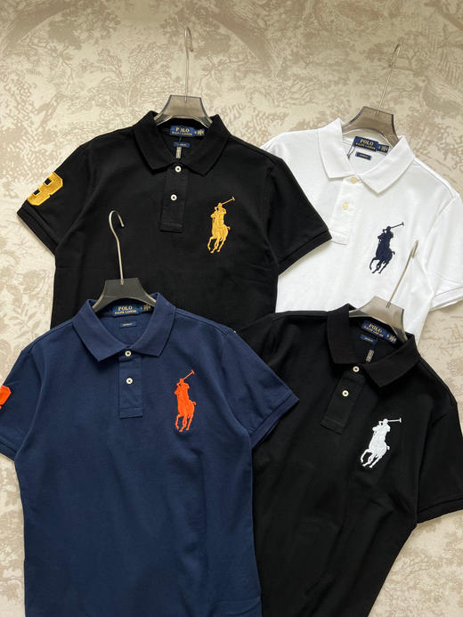 点此购买 拉夫劳伦夏季男女款大马球LOGO图案立体刺绣网眼棉翻领短袖Polo衫 ggd 342645 商品图11