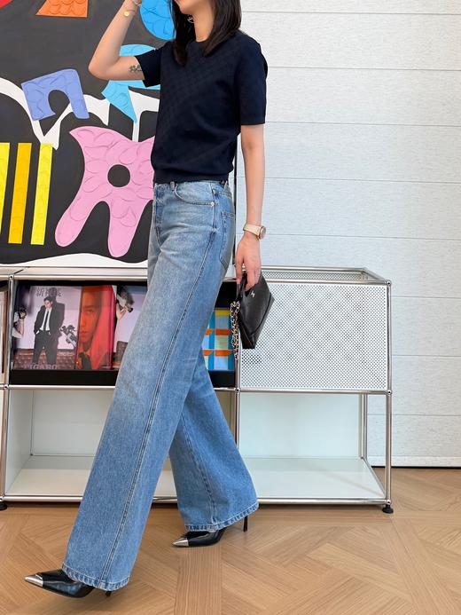 古驰 26春夏重磅上线🆕 藏蓝色字母提花针织短袖 商品图1