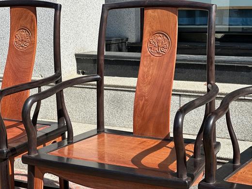 红桥红  家具严选  缅甸花梨（大果紫檀）【紫光檀 宝蕴楼扇形 南官帽椅 】 商品图5