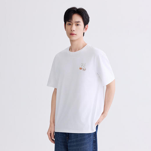 GXG男装【100%棉】26夏季时尚卡通动物钥匙扣圆领休闲男式短袖T恤K&C 商品图3