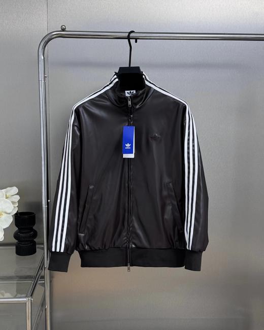 F0318109韩版仿皮立领美式复古三道杠学院风皮衣夹克外套 商品图4