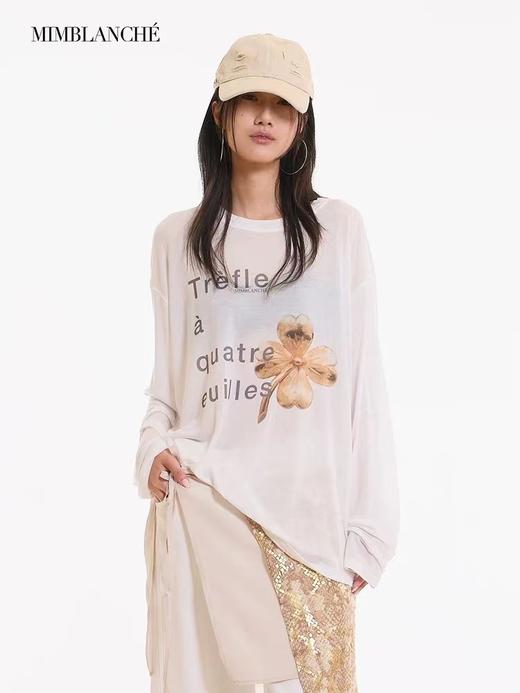 F0318115可穿防晒衣两用穿四叶草透气舒适宽松长袖T恤 商品图4