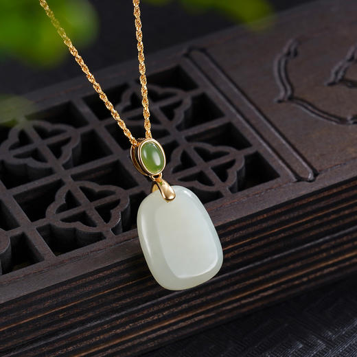 子佩集S925【白茶清欢】套链项链【DZ05154】纯银古法银和田玉2509 商品图6