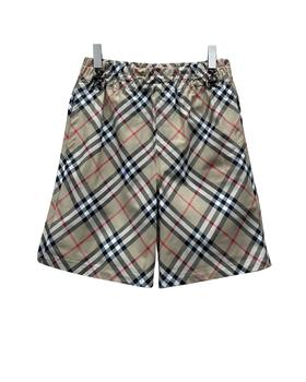 男款格纹刺绣短裤zh007