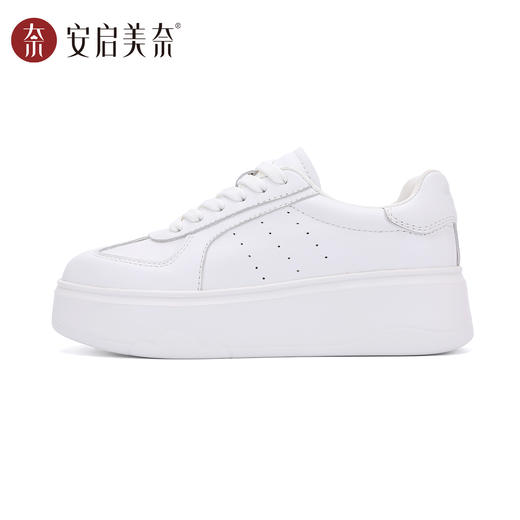 【预售15天】ARCH CONTACT安启美奈厚底小白鞋松糕底休闲百搭透气系带板鞋53109 商品图1