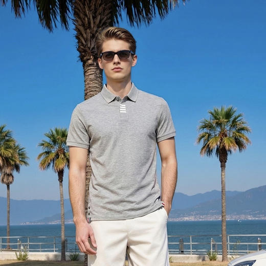 夏季新款男士短袖修身休闲polo衫薄款时尚潮流百搭上衣   XLM-CM8687156 商品图0