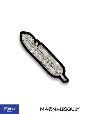Macon&Lesquoy 银色羽毛 自然系列 上新法国原创设计M&L刺绣手工饰品胸针