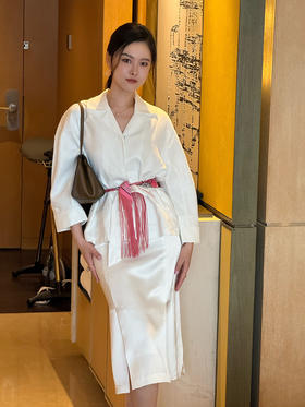 DUO智仙生 黑标 都市丽人的梦想套装 老钱风衣感亚麻衬衫