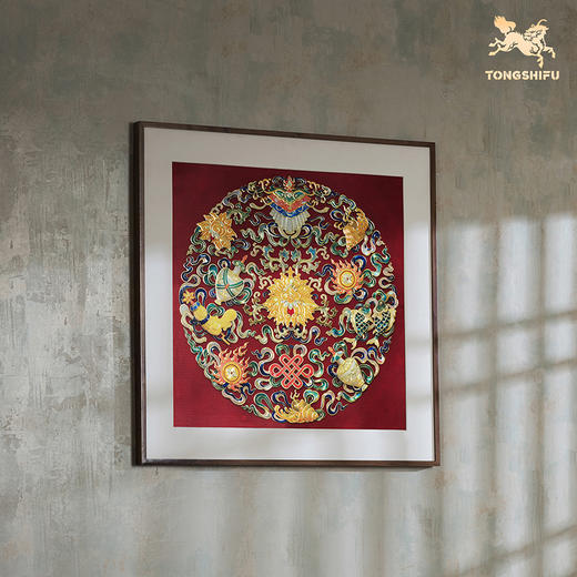 铜师傅 手工錾刻 铜雕画《吉祥八宝》玄关沙发背景墙中式装饰挂画 商品图2