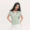 森马POLO衫女夏季短款褶皱修身提花肌理翻领2026新款简约温柔开衫 商品缩略图2