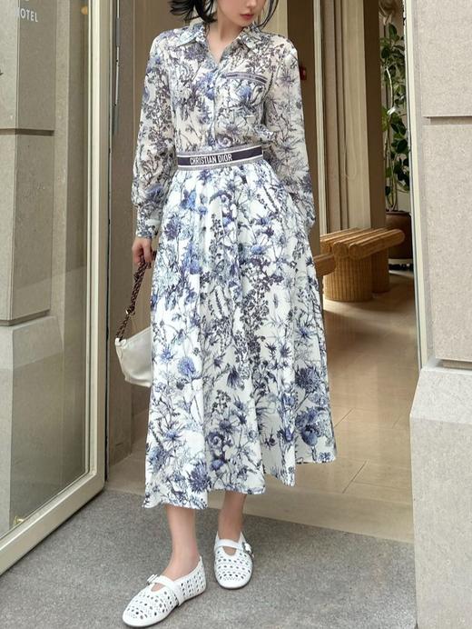 女款绸质印花长袖衬衫 可配套装ba010 商品图3