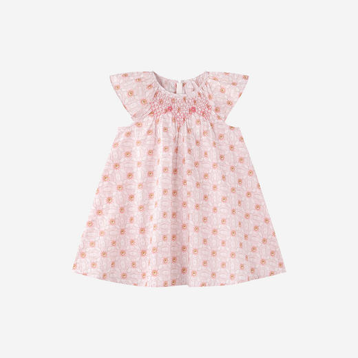【商场同款】英氏女童连衣裙夏季新款短袖淡雅粉裙子纯棉公主裙 商品图4
