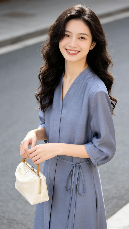 设计风重磅桑蚕丝连衣裙 商品图1