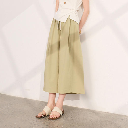 【莱赛尔】三彩2026夏季新款休闲裤高腰宽松气球裤七分裤显瘦M 商品图1