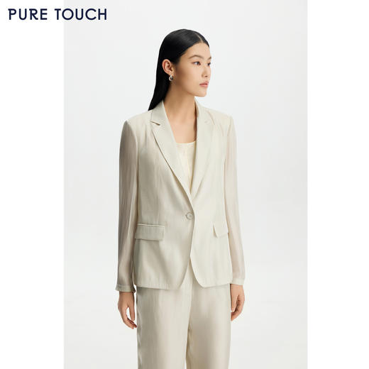 商场同款PURE TOUCH 26春夏新款水银纱西装外套微收腰珠光西服女 商品图0
