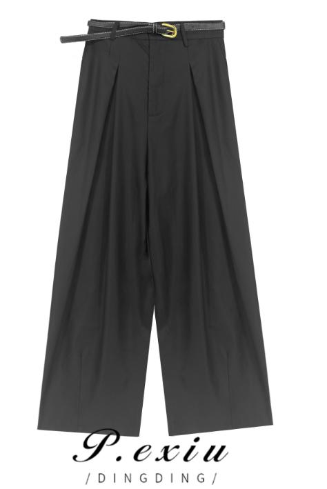 03-4潘依绣丁丁宠粉夏季新款宽松显瘦休闲百搭褶皱西装裤休闲裤 K1356 商品图0