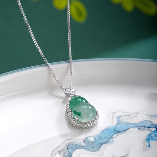 子佩集S925银【福禄宝瑞】套链【TL015847】纯银翡翠葫芦项链2509 商品图1